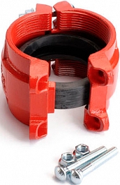 Конструкция муфты грувлочной гибкой для ПЭВП, ПЭНД, ПНД труб Lede HDPE-250