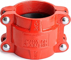Муфта грувлочная гибкая для ПЭВП, ПЭНД, ПНД труб Lede HDPE-110 вид спереди